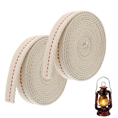 2.2 cm × 200 cm Docht für Öllampen | 100 % Baumwolle Hochsaugfähig Lampendochte für Öllampen | Langlebig und Leicht zu Kürzen Feuerhand Docht | Docht für Öllampe für Campinglaternen und Notbeleuchtung