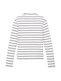 Mit gewellten Saumkanten TOM TAILOR Mädchen Kinder Langarmshirt mit Streifen 1033137, Weiß, 152