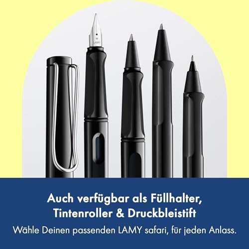 Lamy safari black Kugelschreiber - zeitlos klassischer Kuli mit ergonomischem Griff & robustem ASA-Kunststoff - inkl. Großraummine M 16 in Strichbreite M in schwarz
