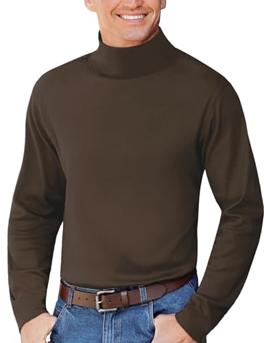 ZSJR Mens Mock Neck T Shirts Pullover High Neck Turtleneck Premium