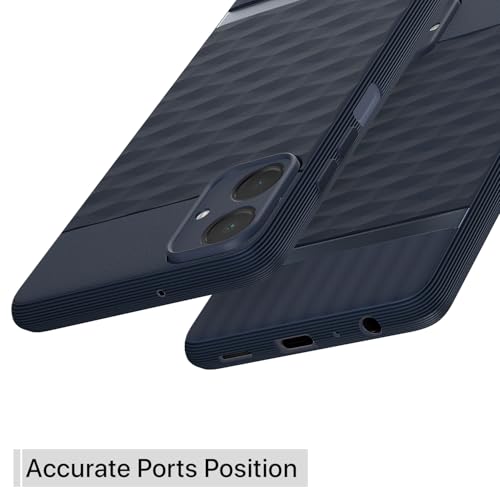 Image of Pikkme Back Cover for Samsung Galaxy A06 Camera Protection 3D Hexa Cube Design Silicone Protective Bumper Case (Blue)