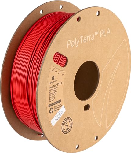 Image of Polymaker Dual Color Matte PLA Filament 1.75mm Black-Red, Coextrusion 1.75 PLA 3D Printer Filament 1kg - Experience a Unique Dichromatic Matte Finish with PolyTerra PLA 1.75mm (+ /- 0.03mm)
