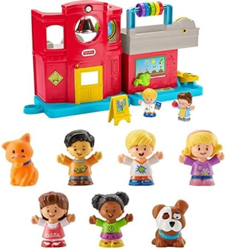 Little People Friendly School, Interactive playset with Music, Sounds and Learning Phrases for Toddlers & Preschool Kids Ages 1-5 Years