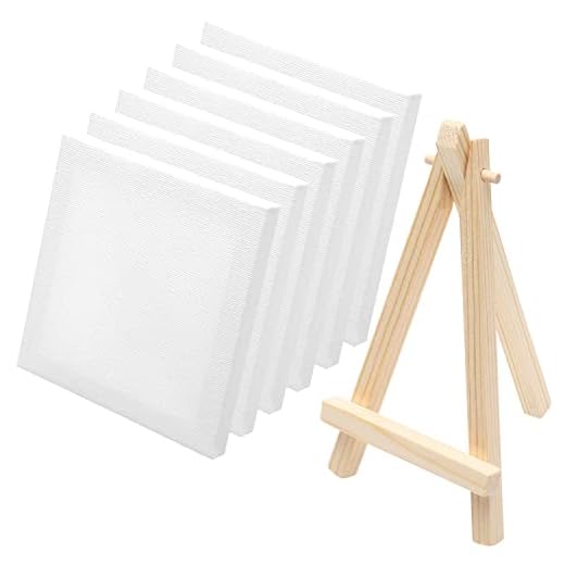 6 mini tableros de arte en lienzo, 10 x 10 cm, tableros para pintura al óleo acrílica y decoración, mini marco de pintura al óleo con mini caballete para pintura artística