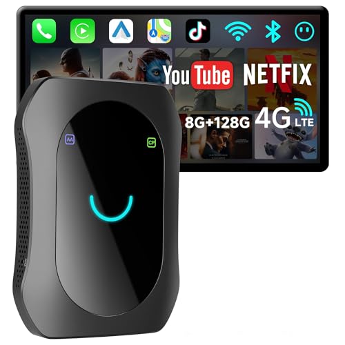 MYATOTO Wireless CarPlay & Android Auto Adapter, Supports for Netflix/YouTube, AI Box Carplay, Drivechat with AI Skills, Dual WiFi, Bluetooth, Fits for OEM Wired CarPlay Cars