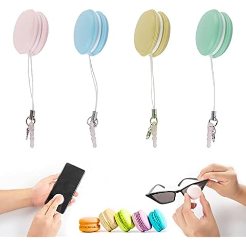 4pcs Mobile Phone Screen Wipe, Reusable Macaron Mobile Phone Screen Glass Cleaner with Pendant, Cleaning Tools for Mobile Computer Phones Cover