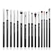 Jessup 15Pcs Professional Makeup Brushes Set Make up Brush Tools kit Cosmetics Tools Eye Liner Shader Wood Handle Natural-synthetic Hair Brushes Pearl Black/Silver T177