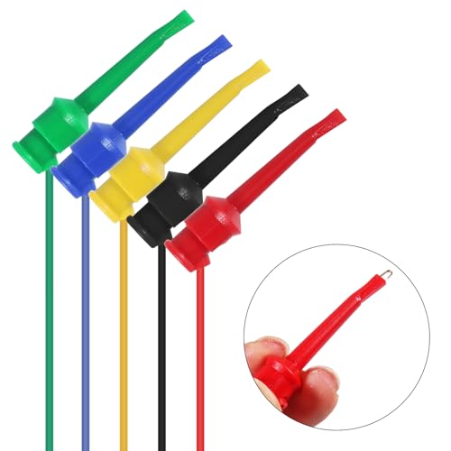 Image of 10PCS Test Hook Clips to Breadboard Male Jumper Wires Soft Flexible Silicone Test Leads for Electrical Testing, Multimeters, Microbit, LED Strips, Arduino, Breadboard, 27.5CM 22AWG
