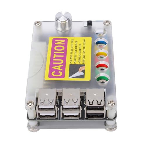 Caja acrílica de placa de expansión USB Headerbs con 6 puertos QC3.0 y voltaje ajustable 5