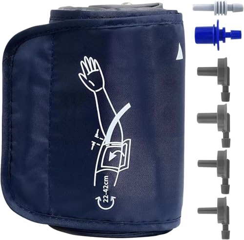 Blutdruckmanschette für Maschine 2242 cm mittlere Blutdruckmessgeräte-Manschette mit 6 Universalanschlüssen verstellbarer digitaler BP-Monitore Ersatzgurt für Erwachsenen-Oberarm