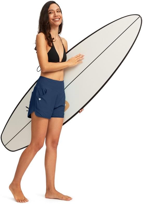 G Gradual Women's 3" High Waisted Swim Board Shorts with Pockets Quick Dry Swimsuit Bottoms Bathing Suit for Women with Liner - Image 6