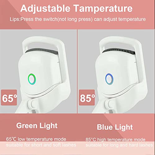Heated Eyelash Curler For Natural Lashes, Rechargeable Electric Eyelash Curlers, Long-Lasting Handheld Eyelash Heated Curler With Quick Pre-Heat, Eyelash Curler Eyelash Growth Serum Combo Pack #TOP2
