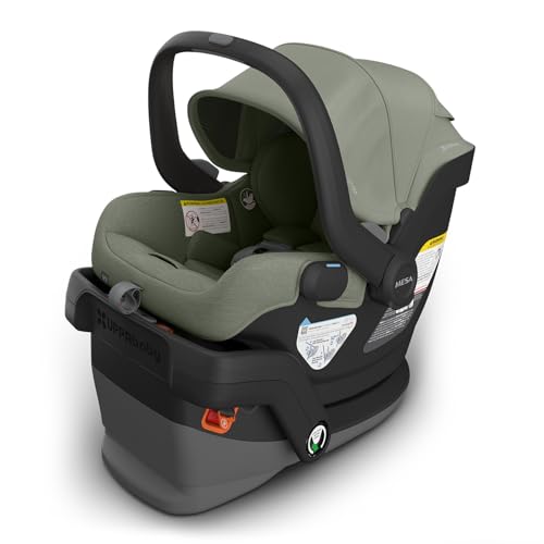Image of UPPAbaby Mesa V3 Infant Car Seat - Easy Installation + SmartSecure Technology - Attaches to Stroller | Base + Infant Insert Included - Evelyn (Meadow Green)
