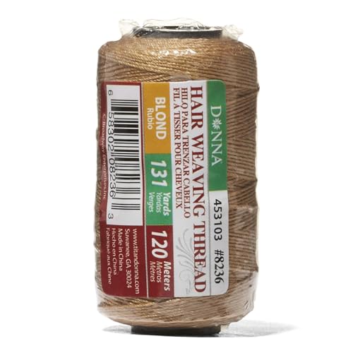 Donna Hair Weaving Thread Blond - 131 Yards 120 Meters Professional Strength Sewing Cord for Sew-in Hair Extensions Weaves Braids and Protective Styling