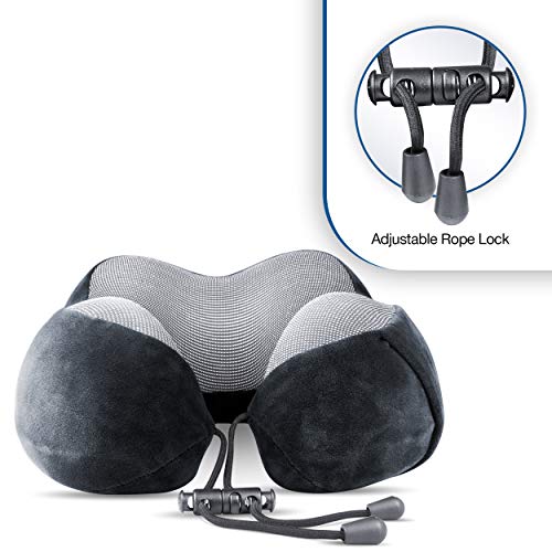 Almohada de espuma viscoelástica ajustable para viaje miniatura 4