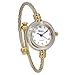 2Tone Gold Silver Cable Band Ladies Bangle Cuff Watch