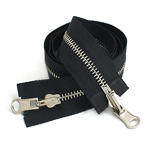 Elegantyl 70-100 cm 5# 8# Metal Double Sided Zippers Open End Two Way Rotary Slider Zip for Jacket Clothes Diy Sewing Accessories