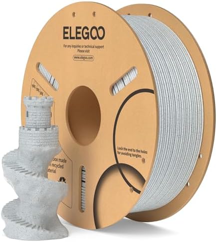 ELEGOO PLA Filament 1.75mm Marble 1KG, 3D Printer Dimensional Accuracy +/- 0.02mm, 1kg Cardboard Spool (2.2lbs) Fits Most FDM 3D Printers