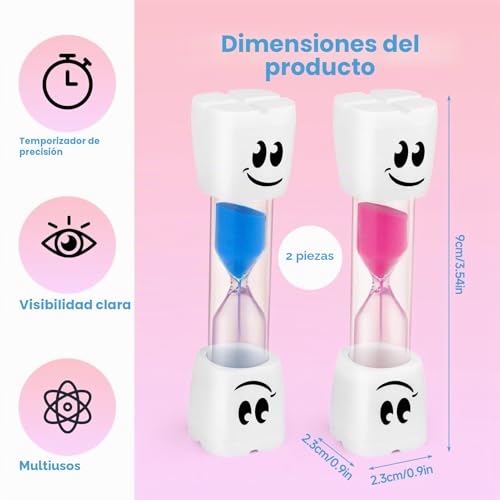 Miniatura 2 de 2 Piezas Reloj De Arena 2 Minutos Rosa Y Azul, Temporizador De Arena Para Cocina, Oficina, Juegos Y Gestión Del Tiempo
