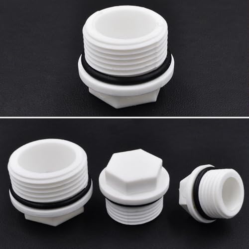 SEIWEI 5 Pcs Hexagonal 1/2" Male Thread PPR Pipe Fitting End Caps Connector Plug (White) - Image 4