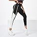 ZERAOKE Women Stylish Color-Block High Waist Yoga Pants with Pockets Tummy Control Shaping Workout Leggings for Running Gym-Black White-S