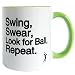 Worry Less Design Funny Golf Mug for Men – Swing Swear Look for Ball Repeat – Golf Gift for Dad – Novelty Golf Present for Father's Day, Birthday or Christmas