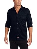 In engerer Passform Dickies Herren Streetwear Male Shirt Long Sleeve Slim Freizeithemd, Blau (Dark Navy Dn), Medium