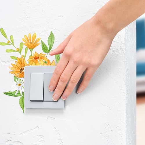 Aufkleber für Lichtschalter, Lotuswandaufkleber, 4 Aufkleber für Lichtschalter, PVC, wasserdichte dekorative Aufkleber für