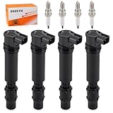 4Pcs Ignition Stick Coils w/Iridium Spark Plug For Honda CBR1000RR 2004-2007 31922-MBW-E12