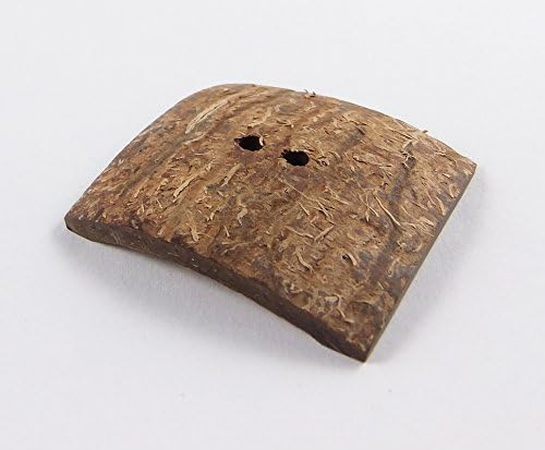 6 Packs Value Coconut Buttons - Handmade Natural Coco - 36x36mm - Square Shape Design - 1 pc/pk