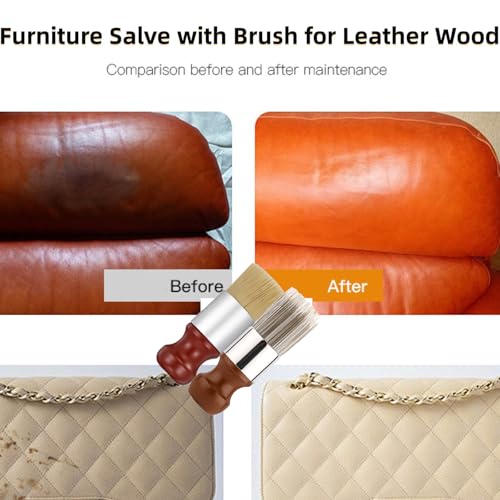 Image of 2pcs Salve Brush for Furniture, Wood Furniture Brush Repair Durable Salve Brush for Leather 2025 New Leather Furniture Salve Brush Set for Furniture Car Seats Jackets Shoes