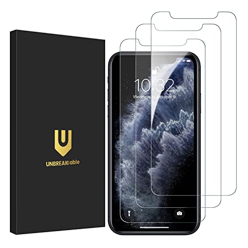 UNBREAKcable 3-Pack Screen Protector for iPhone 11 Pro Max/iPhone Xs Max Double Shatterproof Tempered Glass [Easy Installation Frame] [9H Hardness] [HD Clear] [Case Friendly] for iPhone 6.5 inch
