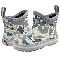 Buoy Boots Toddler Rain Boots for Girls and Boys, Kids Boat Shoes for Muck, Waterproof Rubber, White Duck Camo, Size 10k