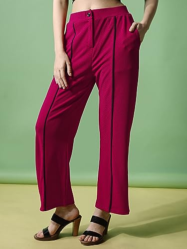 Image of Sheetal Associates Women's Regular Fit Polycotton Solid Casual Trouser
