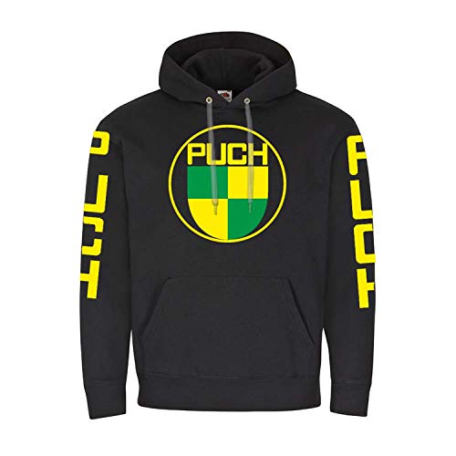 Copytec Puch vintage huvtröja motorcykelkläder motocross motorcykeltillbehör terrängmotorcykel #24142, svart, XL