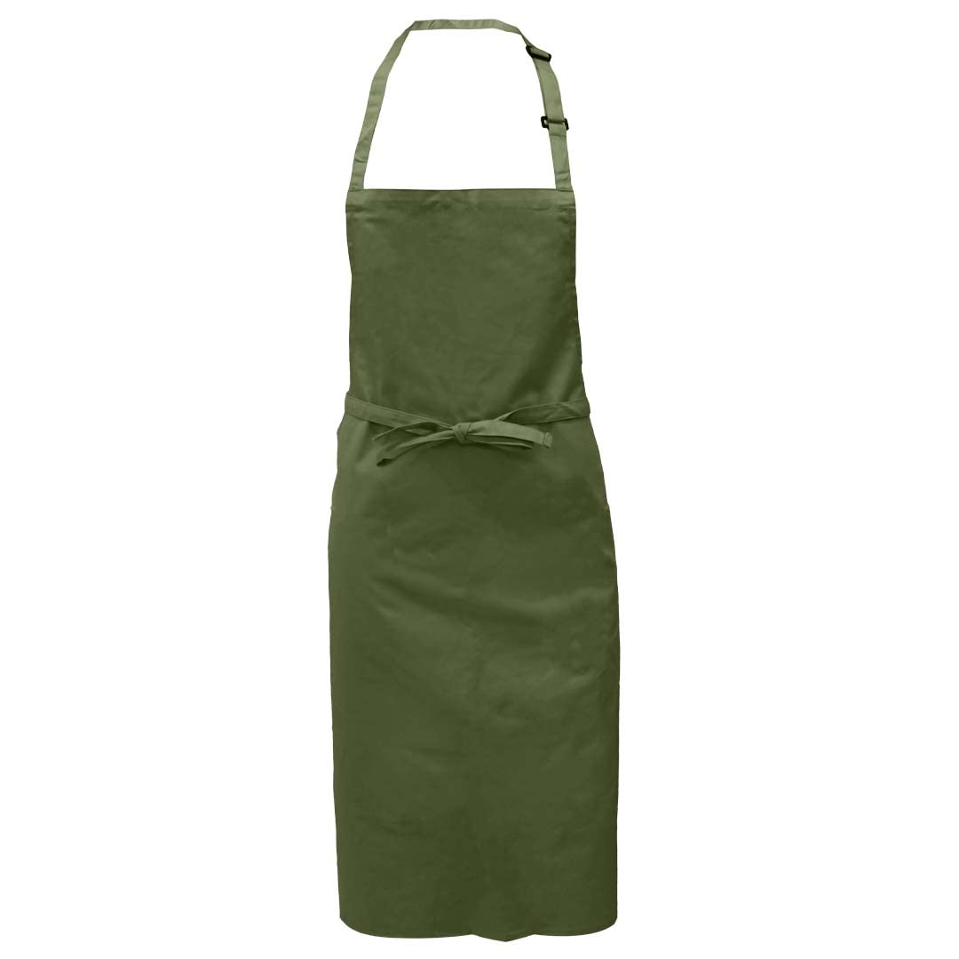 Pegasus Textiles Unisex Olive Pegasus Aprons | Colour Bib Apron | Chef Apron For Professional Kitchens | Adjustable Neck Loop (Olive)