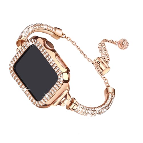 Coque compatibles avec Apple Watch 40mm et bracelet chic pour soirée femme