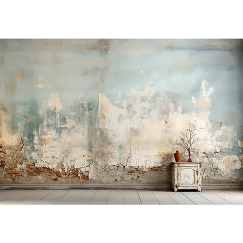 YongFoto 3x2,5m Fondo de Foto Pared de ladrillo Roto Pared Vieja Textura rústica Caja de Madera Concreto Antecedentes para la Fiesta nostálgica Papel Pintado Accesorios de Estudio de fotografía