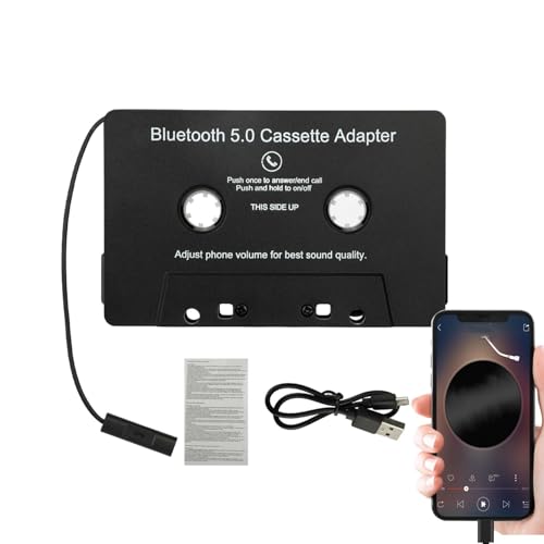Adaptador de audio inalámbrico para coche, cassette 5.0 - Adaptador de audio de llamada, cassette de integración transparente para de audio de vehículo, reproductor de escritorio