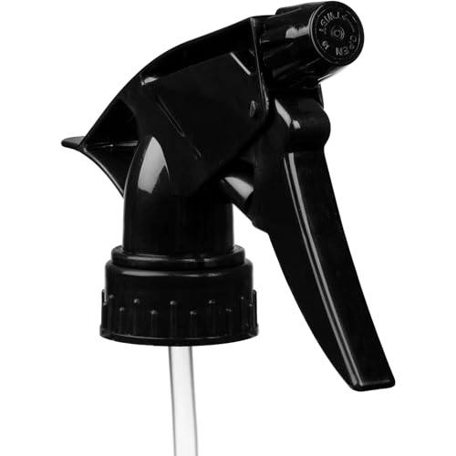 Generic All Purpose T-8 Black Trigger Sprayer with 9-1/4"" Dip Tube and 28mm 28-400 Nozzle, 6 Pack, Industrial Grade, Heavy Duty, Chemical Resistant, Adjustable Stream Mist, for Spray Bottles2