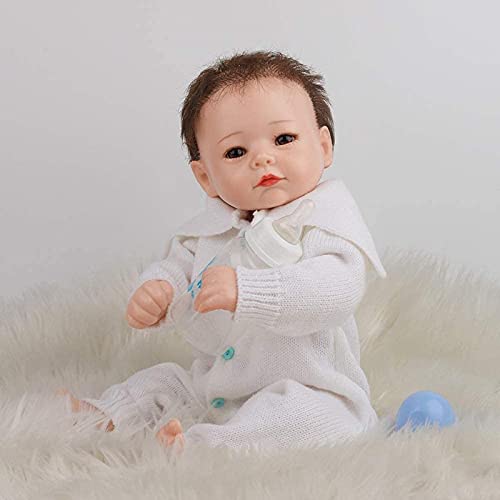 MWKL 50cm Nette Reborn Puppe Vollsilikon Körper Wiedergeburt Puppe 20 Zoll Lebensechte Realistische Badebare Reborn… – Bild 4