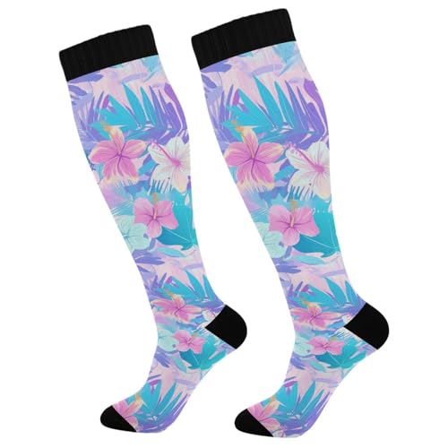 Image of Wusikd Pirate Skulls Compression Socks for Women and Men Circulation Cute Long Socks for Athletic Running 1