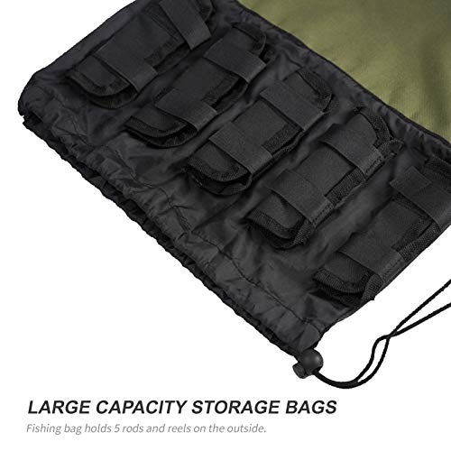 DECDEAL Saco de pesca para cana de pesca Sacos de armazenamento de grande capacidade para pesca de p