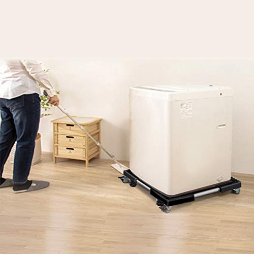 Washing Machine Stand sanyi Multi-functional Movable Adjustable Base Mobile Roller with 4×2 Locking Rubber Swivel Wheels and 4 Strong Feet for Washing Machine, Dryer and Refrigerator (Black) - Thumbnail 3