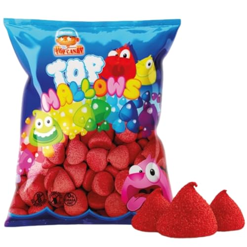 KREMTIK TOP MALLOW - ELIGE COLORES DE TUS ESPONJITAS | Formato Bolsa 1KG - Sin Gluten, Sin Lactosa, 0% Grasa Fat - Ideal para Mesas Dulces y Brochetas (ROJO)