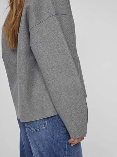 Chaqueta femenina de Vila con cuello en V gris y acabado premium 7