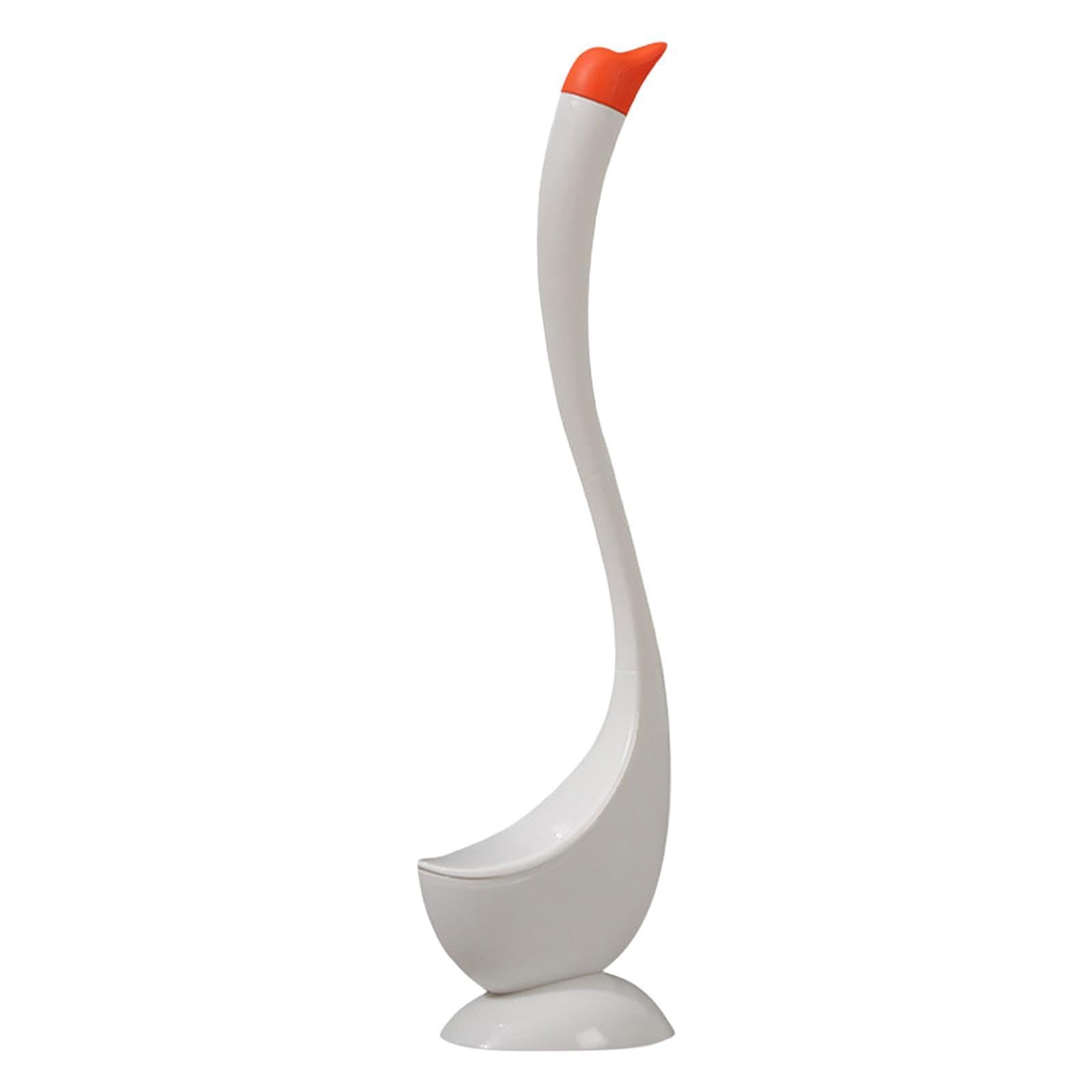 Space Saving Toilet Brush Holder Set with Extended Curved Handle Flexible Dense Bristles Simple Installation for House Curved Handle Soft Bristles Toilet Cleaner