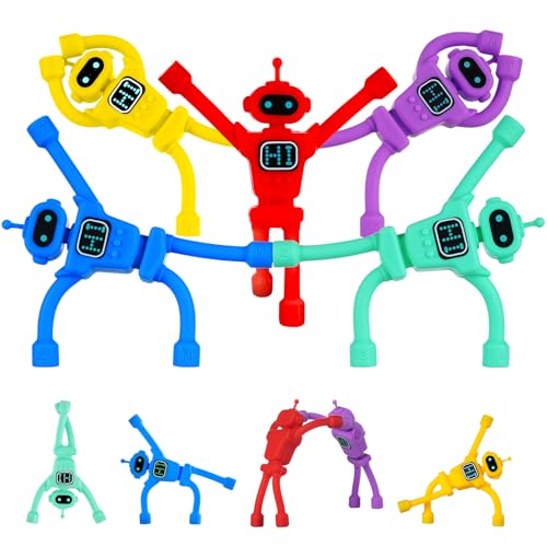 COZMIFSDZ Magnetic Robot Sensory Fidget Toys 5 Pcs, Magnetic People Men, Easter Basket Stuffers for Kids, Travel Activities Essential for Toddlers...