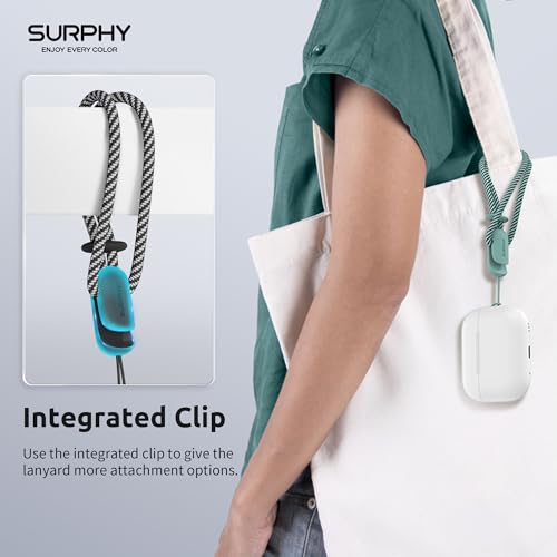 Image of SURPHY 2 Pack Phone Lanyard, Phone Wrist Strap for Case, Camera Wrist Strap | Ultra-Light 2-Color Braided Phone Strap, Cellphone Charm Strap, Anti-Lost Wrist Lanyard for Women and Men, Black Green