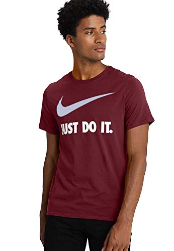 Nike Sportswear Men's Just Do It Swoosh Tee (Burgandy/Grey/White, Medium)